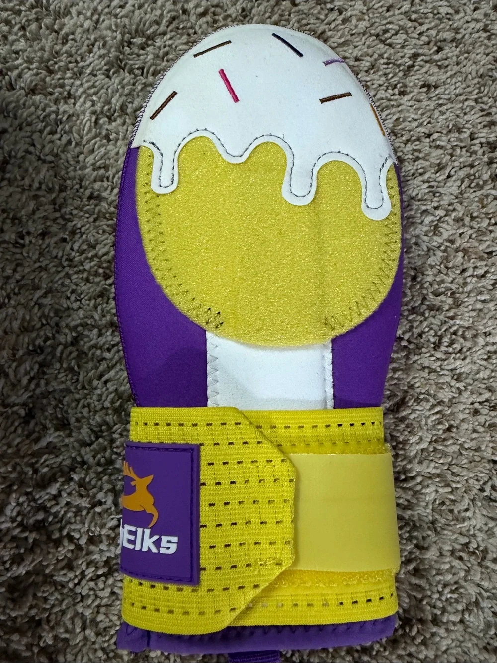 Youth Kids Purple and Yellow Ice Cream Sliding Mitt Baseball NEW IN BOX